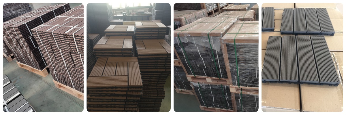 interlocking composite deck tiles