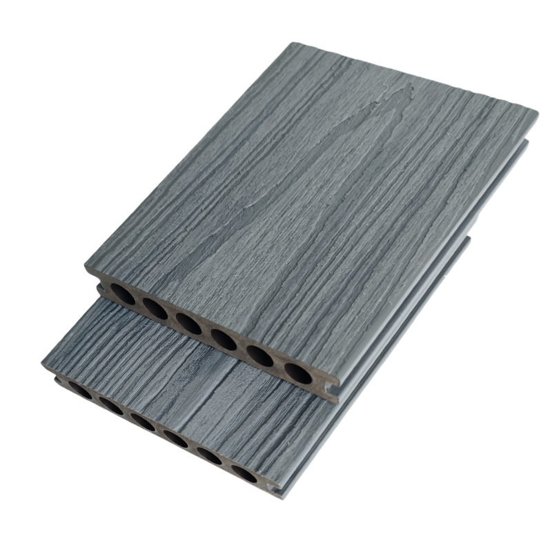 Light Gray WPC Co-Extruded Outdoor Round-Hole Decking