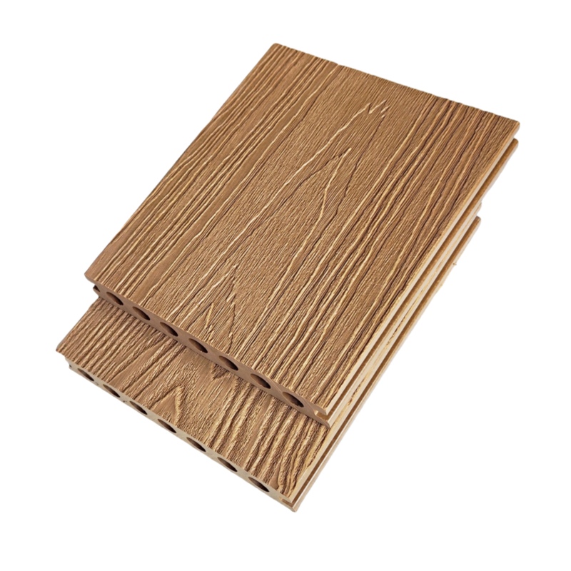 Teak-colored High-Quality Deep Embossed Outdoor WPC Decking