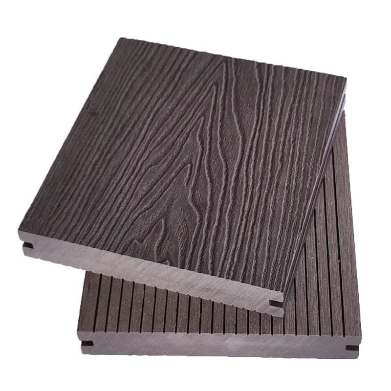 Dark Brown Outdoor 3D Embossed WPC Flooring